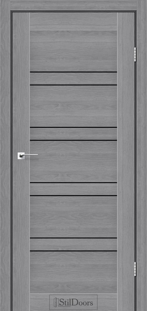 Двері STILDOORS Antalya дуб попелястий скло чорне