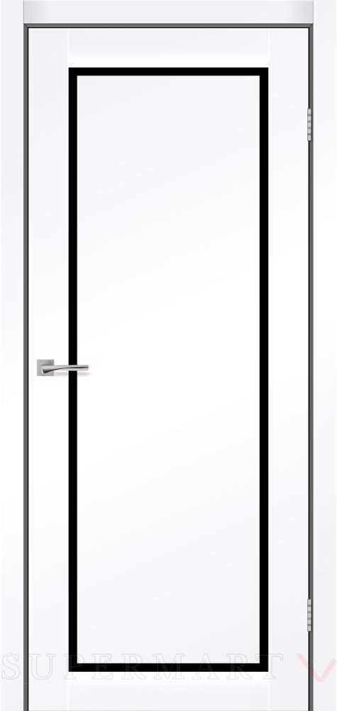 Двері STILDOORS Asmara білий мат скло чорне