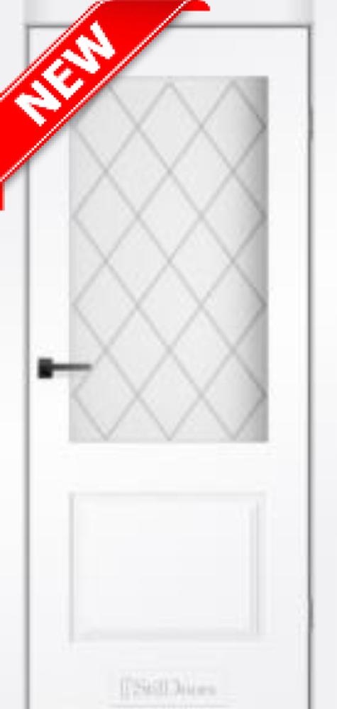 Двері STILDOORS Grazia Glass біла емаль RAL 9003 скло Ромб прозорий