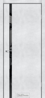 Двері Loft Glass світлий бетон скло чорне