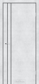 Двері STILDOORS Loft Line світлий бетон кромка чорний мат