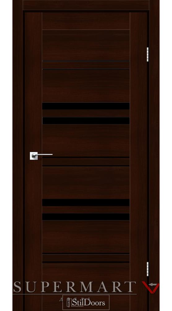 Двері STILDOORS Slovenia каштан New скло чорне