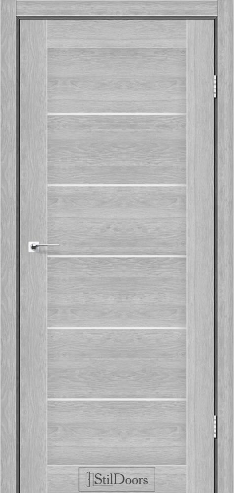 Двері STILDOORS Victoria дуб сріблястий скло Сатін