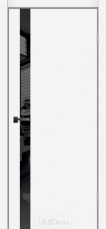 Двері STILDOORS Wilton біла емаль RAL 9003 скло чорне