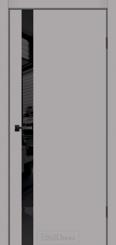 Двері STILDOORS Wilton RAL 7047 світло-сірий скло чорне